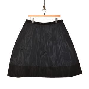 LIDA BADAY NEW $650 Silk Blend Rhinestone Pintuck A-line Skirt Midnight Size 12